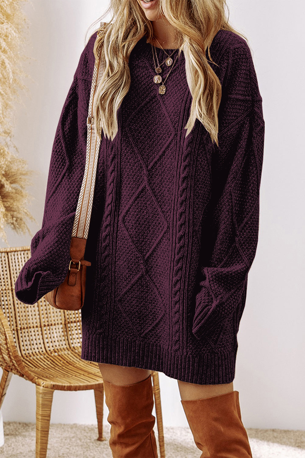 The Harper Cable-Knit Sweater Dress