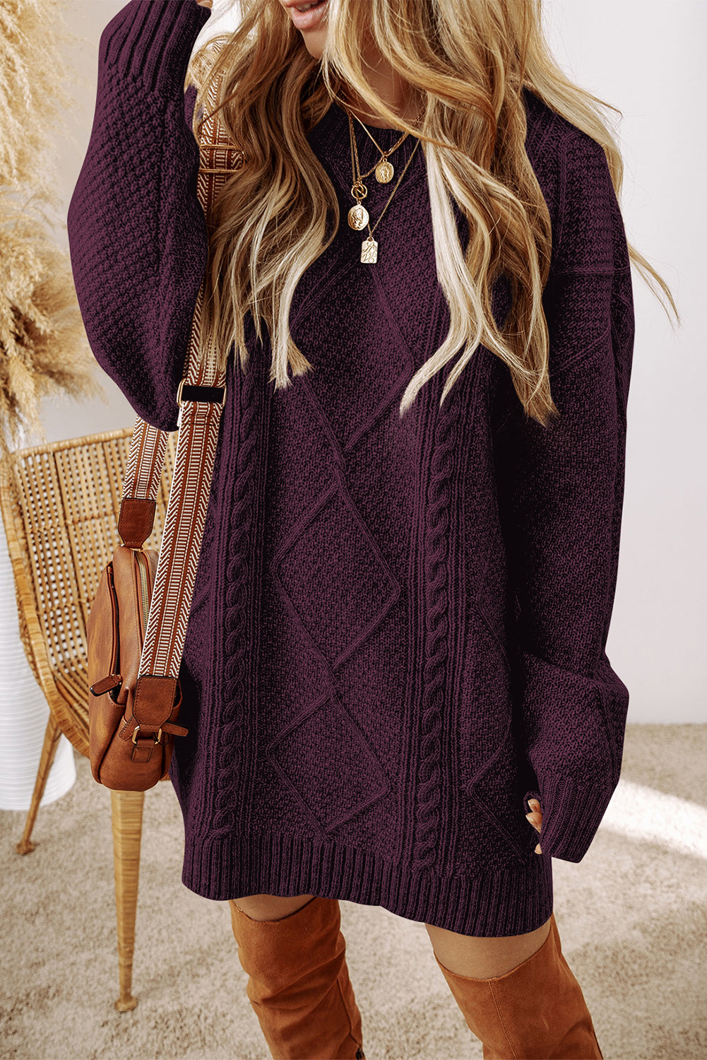 The Harper Cable-Knit Sweater Dress