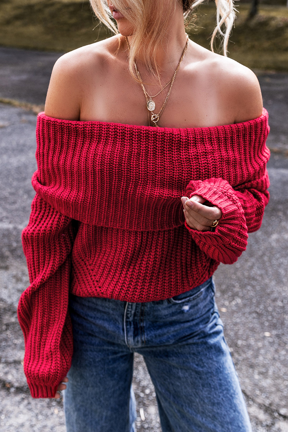The Scarlett Off-Shoulder Knit Sweater