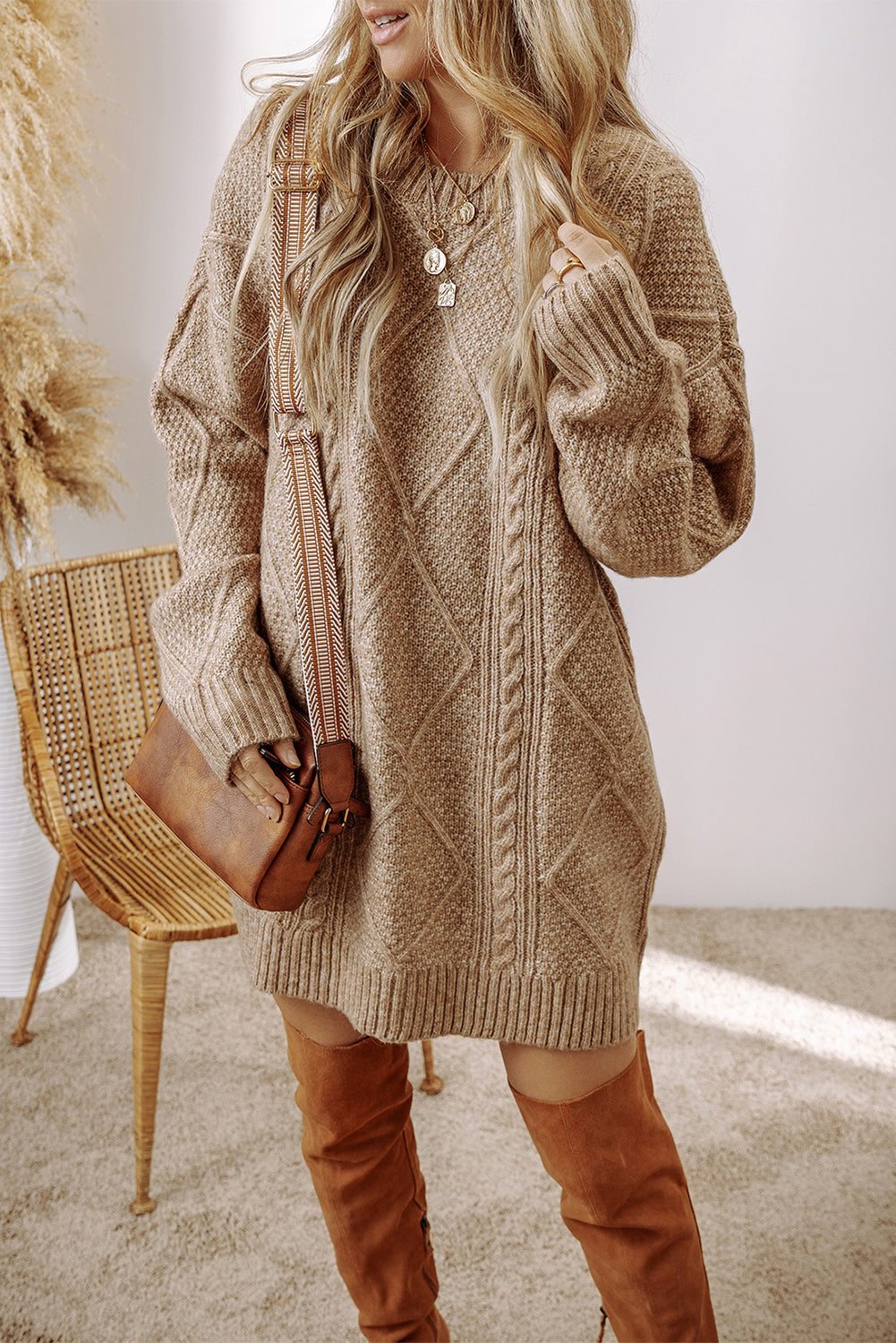 The Harper Cable-Knit Sweater Dress