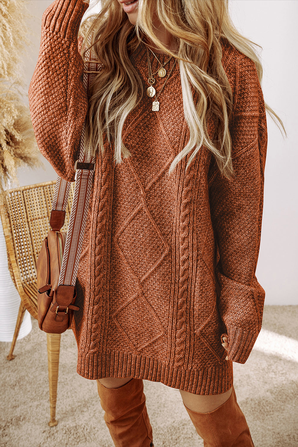 The Harper Cable-Knit Sweater Dress